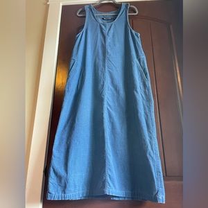 Vintage Shaver Lake Medium Cornflower Blue Corduroy Maxi Dress